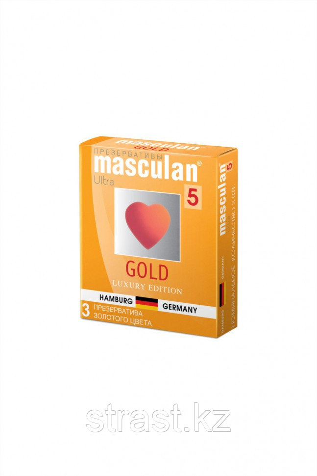 Презервативы с золотым напылением Masculan Ultra Gold 5 (в уп. 3 шт)