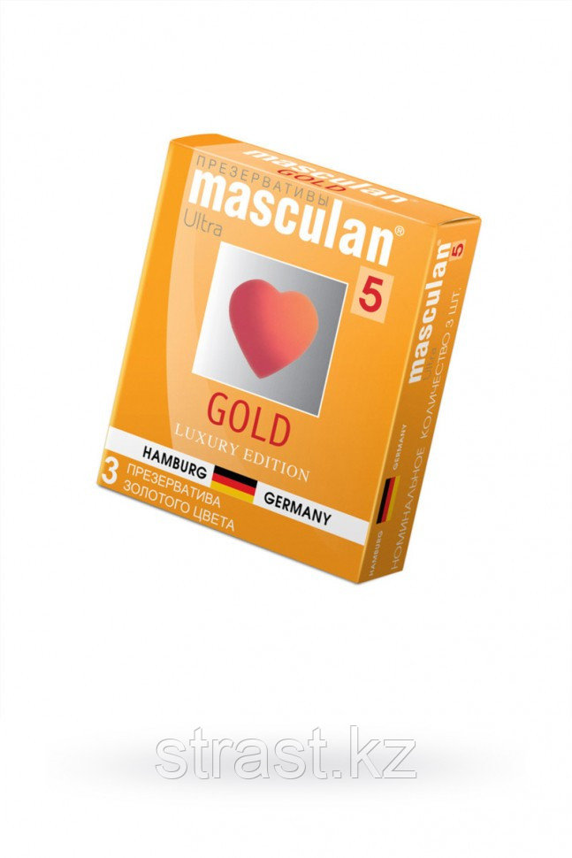Презервативы с золотым напылением Masculan Ultra Gold 5 (в уп. 3 шт)