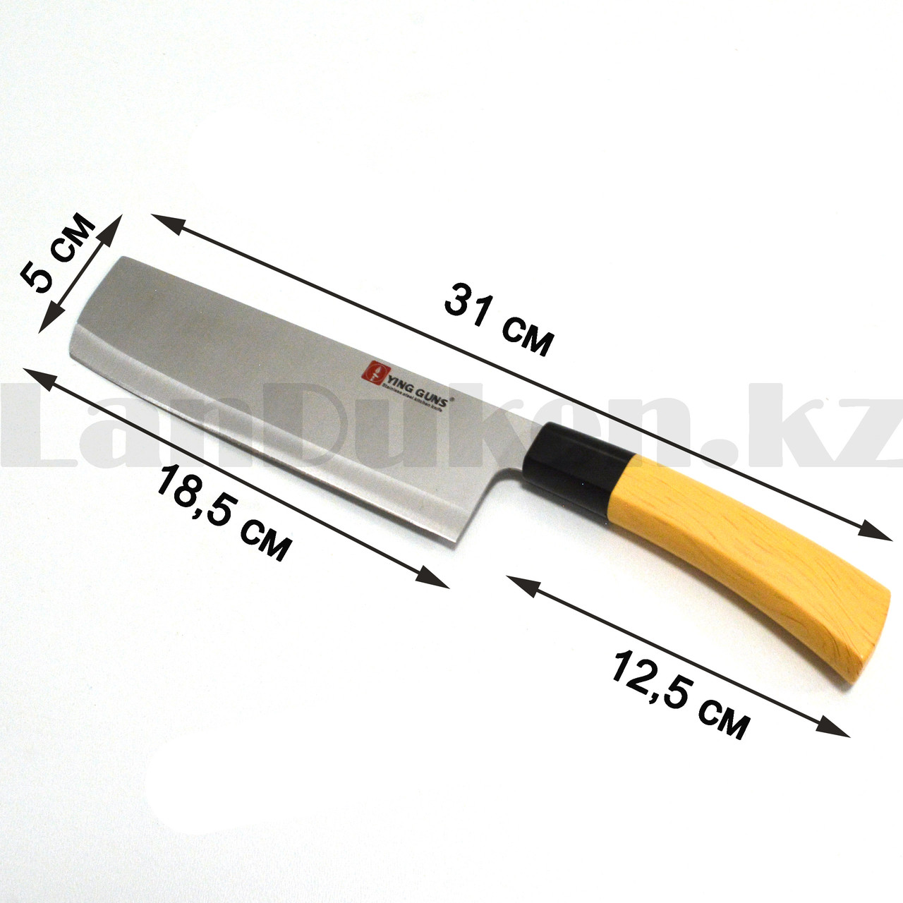 Нож накири из нержавеющей стали с пластиковой рукояткой Ying guns 31 см - фото 2 - id-p94192043