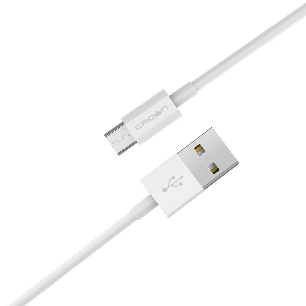 Кабель Crown USB - microUSB CMCU-005M white