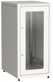 Шкаф LINEA E 18U 600х800мм стеклянная передняя дверь задняя металлическая серый