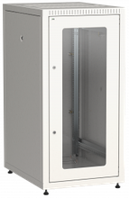 Шкаф LINEA E 18U 600х800мм стеклянная передняя дверь задняя металлическая серый