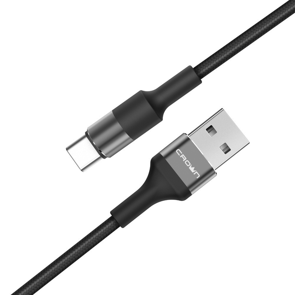 Кабель Crown USB - USB Type-C CMCU-007C gray