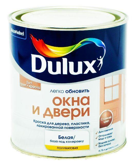 Краска Dulux Окна и Двери полуматовая BC 0.75л BW - фото 1 - id-p95188587
