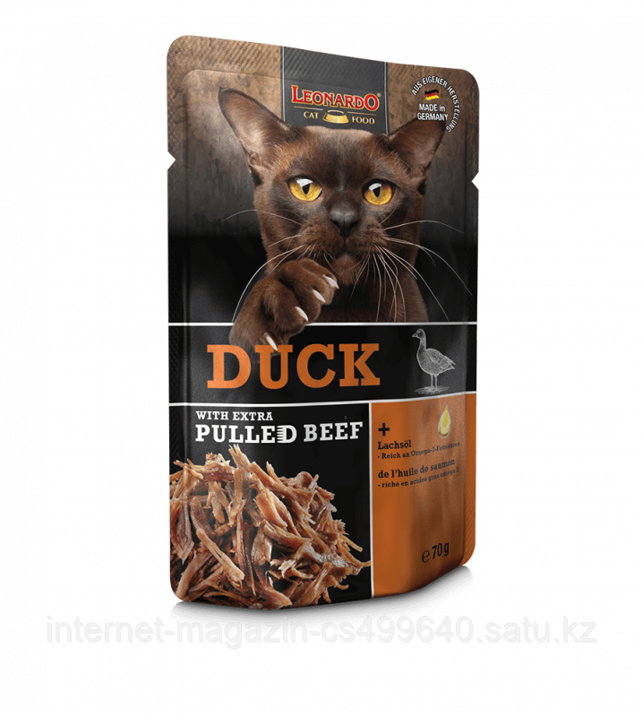 Leonardo Duck Extra Pulled Beef паштет из утки с тушеной говядиной в мясном бульоне