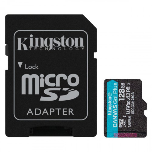 Карта памяти Kingston 128GB microSDXC Canvas Go Plus 170R/90W A2 U3 V30 Card No Adapter, SDCG3/128GBSP