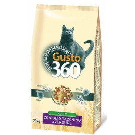 Gusto Cat 360 Coniglio кролик, индейка, овощи, сухой корм для кошек всех пород