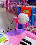 Детский синтезатор с микрофоном 27-3 розовый, фото 2
