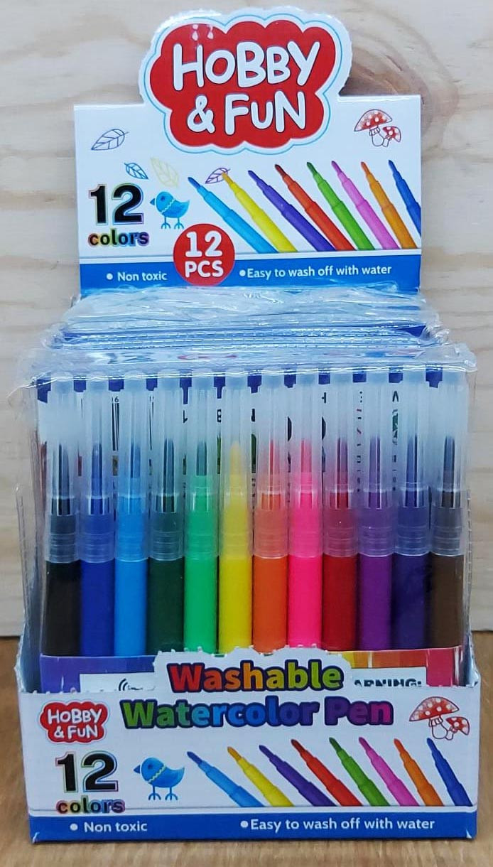 886-1 Watercolor pen 12pcs фломастеры для ручки аэрографии , цена за 1 пачку (12шт) - фото 3 - id-p94201534