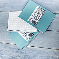 Блокнот с логотипом в клетку обложка с ламинацией