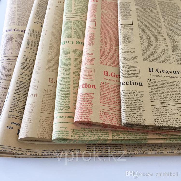 Бумага упаковочная крафт "Газеты" в листах 50x70 см