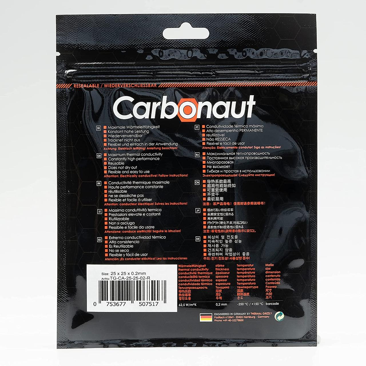 Углеродная термопрокладка Thermal Grizzly Carbonaut 25*25*0,2мм - фото 4 - id-p94213784