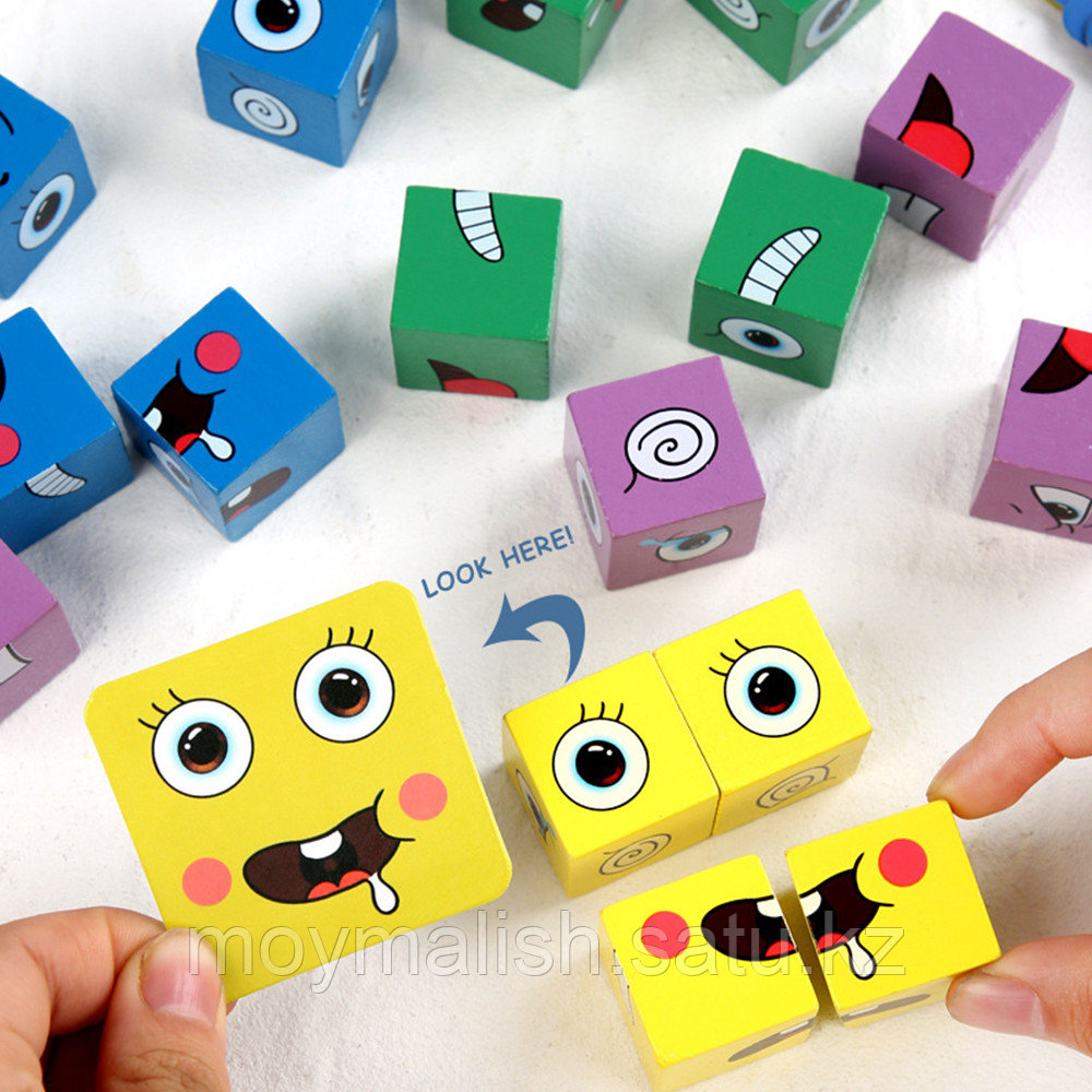 Настольная увлекательная и обучающая игра "Собери кубики эмоции" выложи по образцу быстрее всех! - фото 4 - id-p94221941