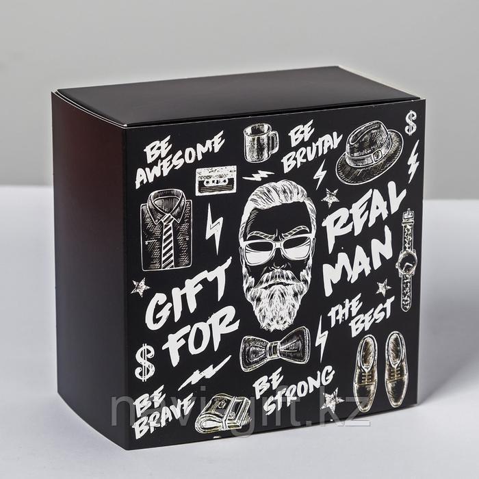 Коробка складная Gift for real man, 14 × 14 × 8 см