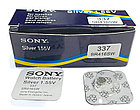 Оригинальные Батарейки Sony 337 (SR416SW) на часы и микронаушники. Батарейка. Silver 1.55 V, фото 7