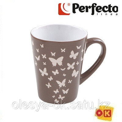 Кружка керамическая, 340 мл, Бабочки, темно-серая, PERFECTO LINEA, фото 2