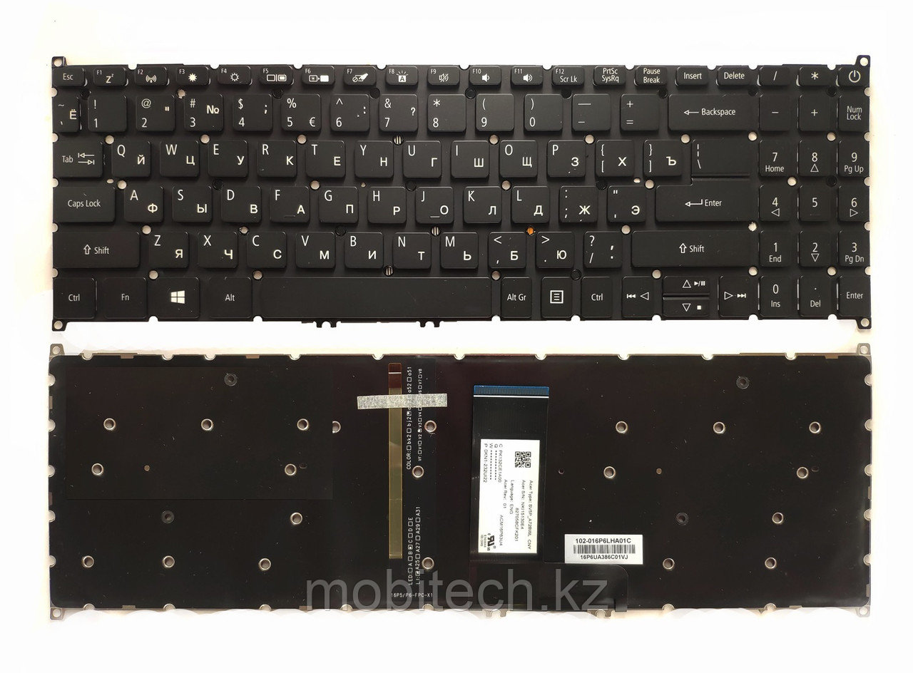 Клавиатуры Acer N19C1 A315-54 5 A515-55 SF315-41 EX215-52 NKI15170AZ EN/RU С ПОДСВЕТКОЙ