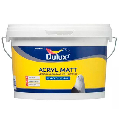 Краска Dulux ACRYL MATT глубокоматовая 9, BW - фото 1 - id-p95177935