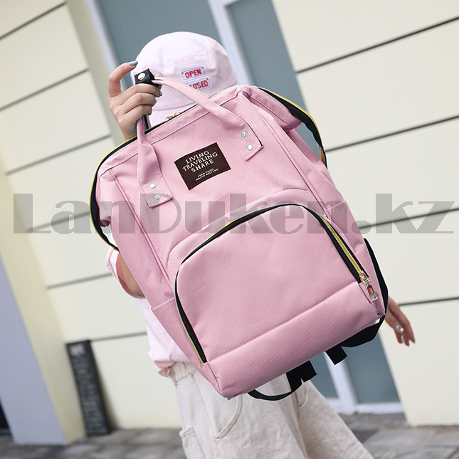 Сумка-рюкзак с боковыми карманами Living Travelling Share розовая - фото 4 - id-p94234699