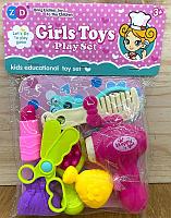 892-319 Girls toys фен набор с аксессуарами в пакете 23*17см