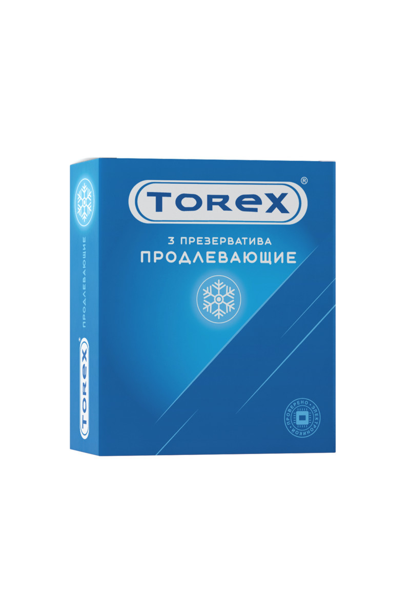 Продлевающие латексные презервативы "TOREX № 3", Россия, 3 штуки