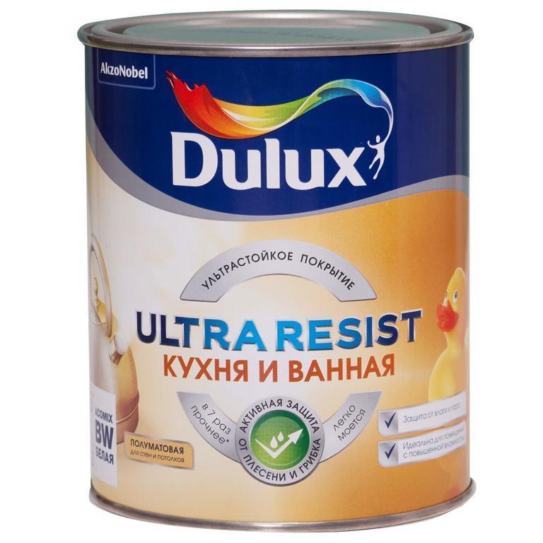 Краска Dulux ULTRA RESIST Кухня и ванная Полуматовая 2.5 - фото 1 - id-p95188200