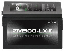 Блок питания Zalman ZM500-LXII 500W, PFC, Вентилятор 12 см, ZM500-LXII