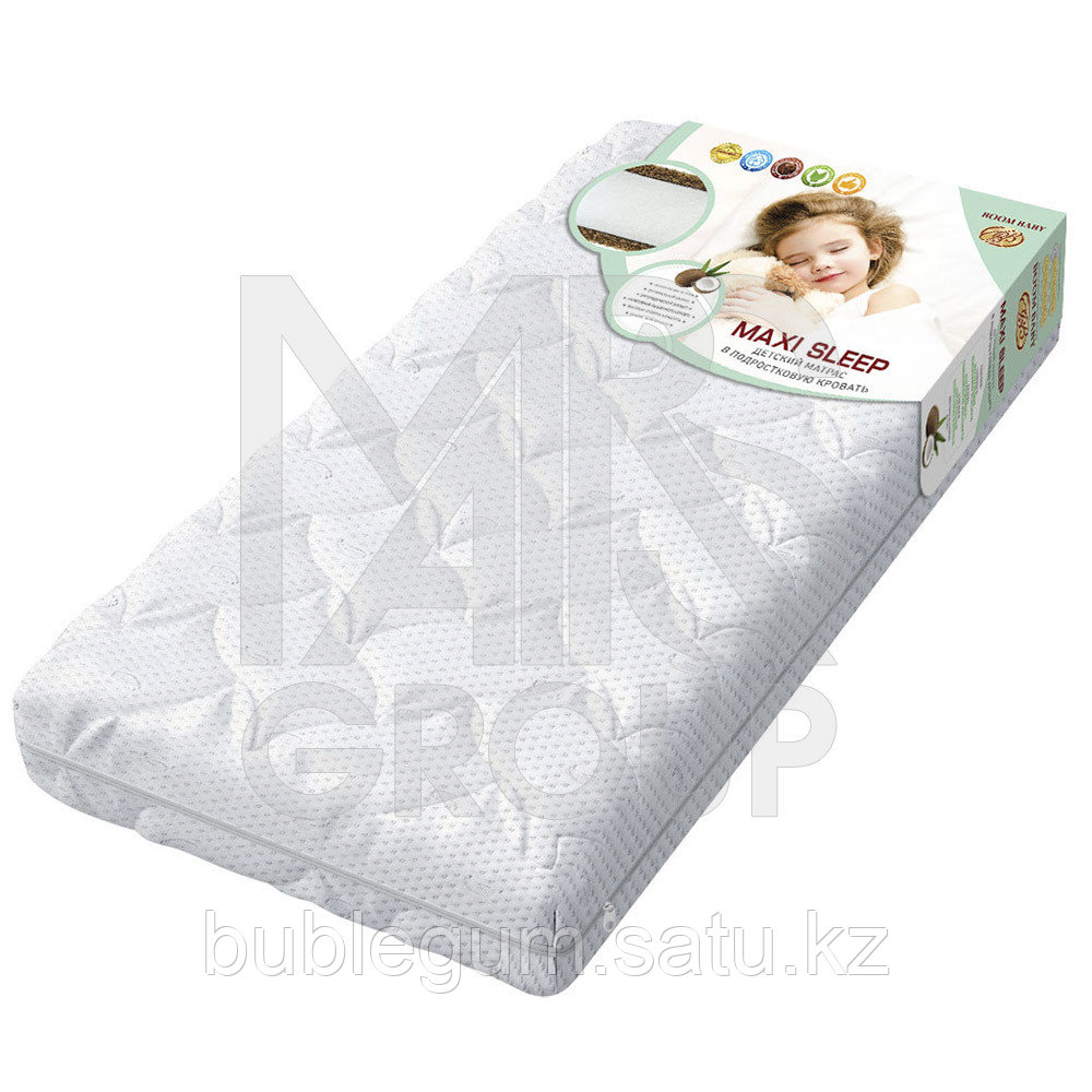 BOOM BABY  Матрац детский беспружинный «Maxi Sleep», 160х80х12 стеганый трикотаж белый
