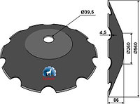 Зубчатый диск Ø560x4,5 - образны усечённого конуса