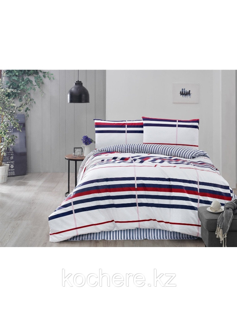 Комплект постельного белья Полутораспальный ALTINBASAK - Striped Kırmızı