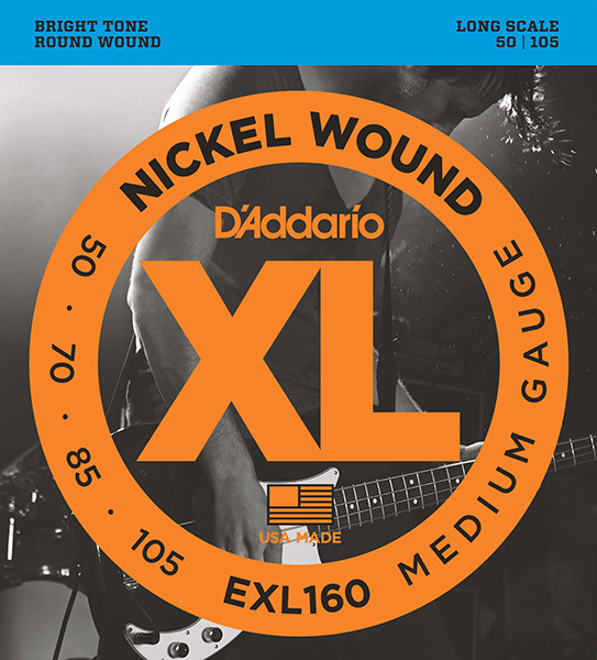 Струны для 4-струнной бас-гитары D'addario EXL160