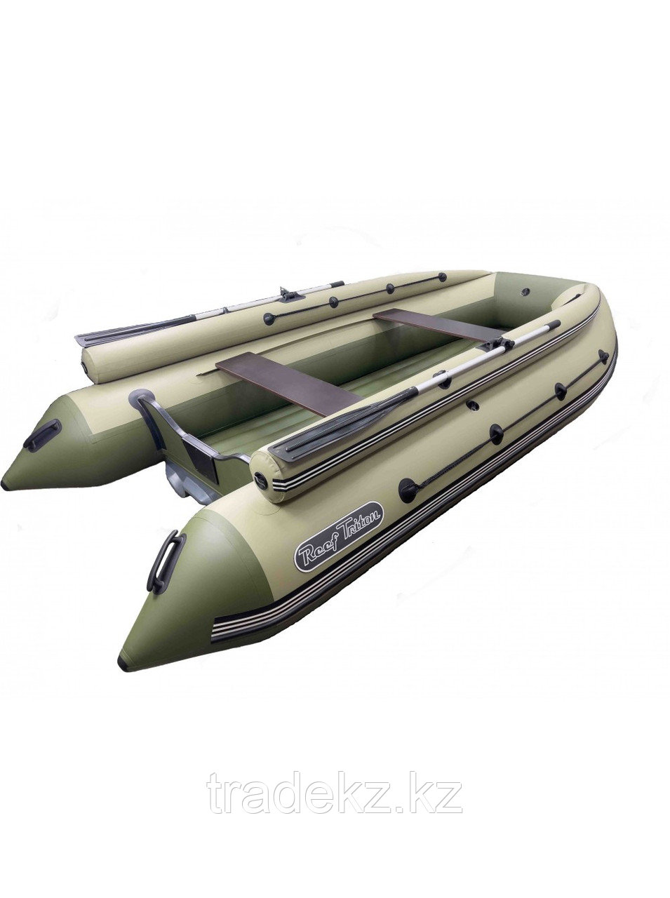 Лодка REEF-390 F НД ТРИТОН бежевый/зеленый стеклопластиковый интерцептер