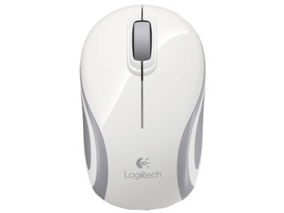 Мышь Logitech Wireless Mini Mouse M187 USB белый-серебристый