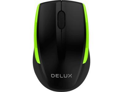 Мышь Delux DLM-321OGB, Wireless Optical, 1000 dpi, Black-Green, фото 1
