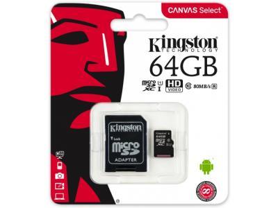 Карта памяти Kingston SDCS 64GB - фото 2 - id-p94303147