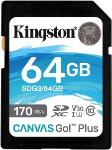 Карта памяти Kingston Canvas Go Plus SDG3/64GB 64Gb - фото 1 - id-p94303148