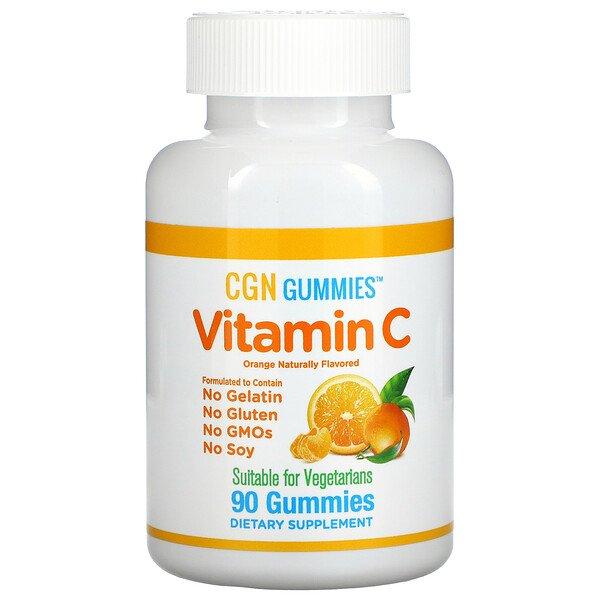 California Gold Nutrition, жевательные таблетки с витамином C, натуральный апельсиновый вкус, без желатина, 90