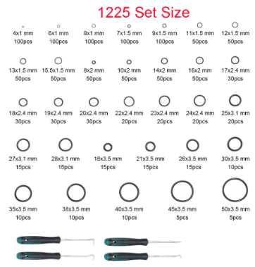 Набор уплотнительных колец (сальников) 1225 штук+инструменты для замены - фото 2 - id-p94346222