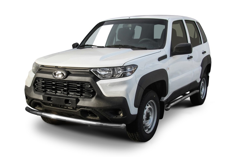 Защита переднего бампера d57 Lada Niva Travel (2020-2022)