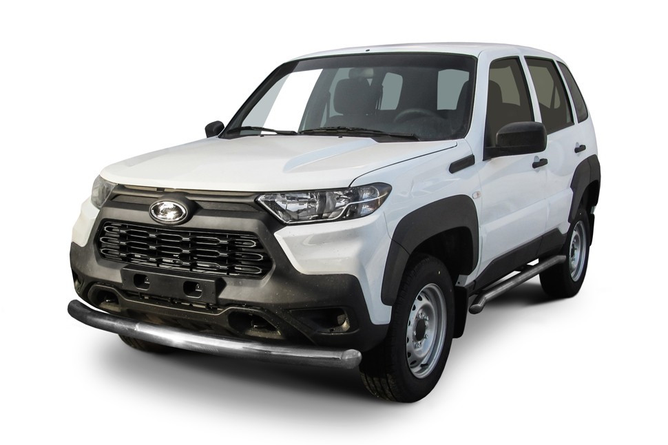Защита переднего бампера d76 Lada Niva Travel (2020-2022)
