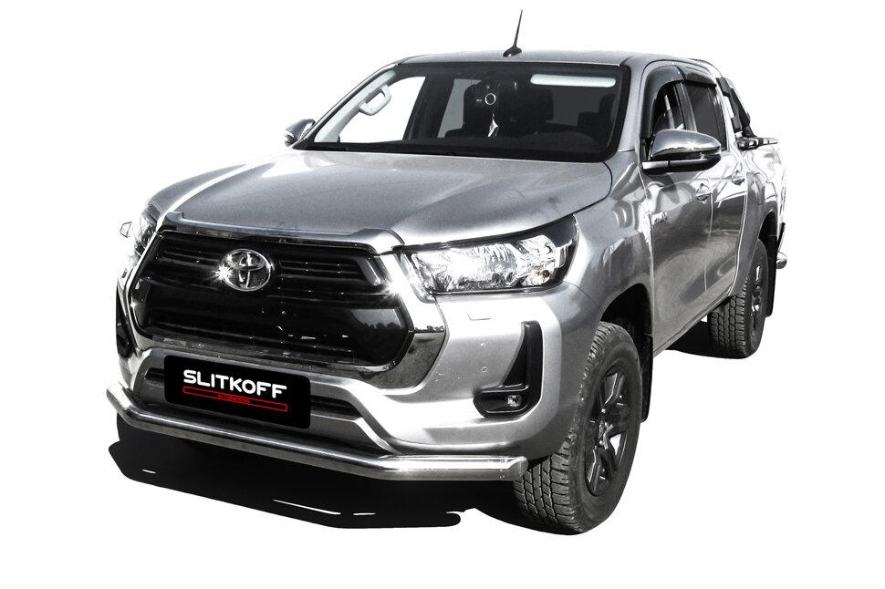 Защита переднего бампера d76 Toyota Hilux (2020-2022)