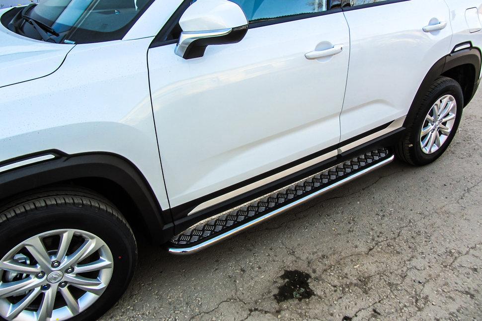 Защита порогов d42 с листом Changan CS35Plus (2018-2022)