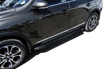 Пороги алюминиевые "Optima Black" 1700 Renault Arkana