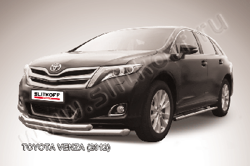 Защита переднего бампера d76+d57 двойная Toyota Venza (2012-2017)