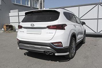 Уголки d57 серебристые Hyundai Santa-Fe (2018-2021)