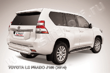 Защита заднего бампера d76 короткая Toyota Land Cruiser Prado (2014)