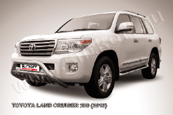 Кенгурятник d76 низкий широкий с ЗК и перемычкой Toyota Land Cruiser 200 (2013-2015)