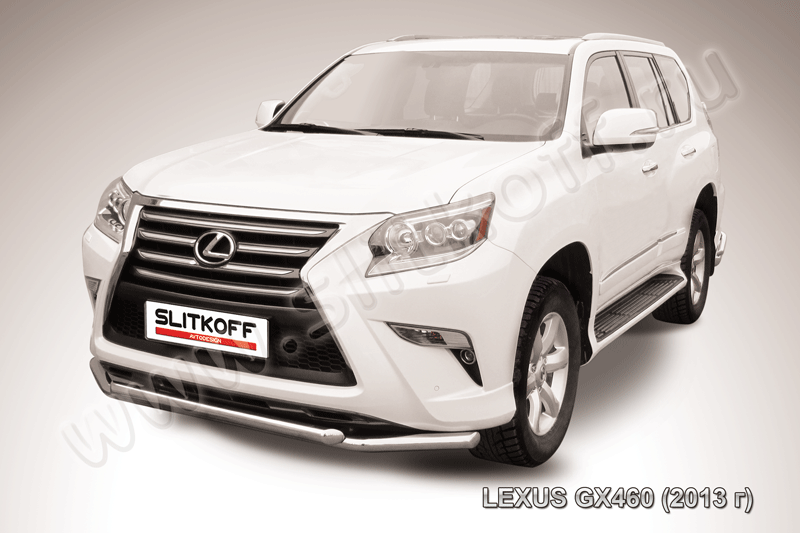 Защита переднего бампера d57+d57 двойная Lexus GX-460 (2013-2022)