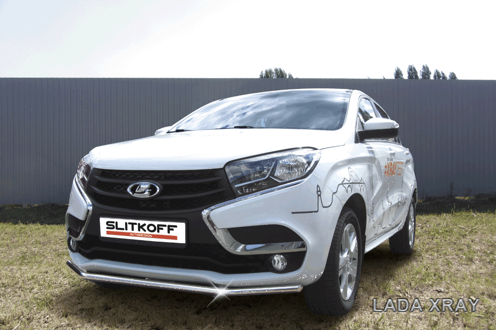 Защита переднего бампера d42 Lada Xray (2015-2022)