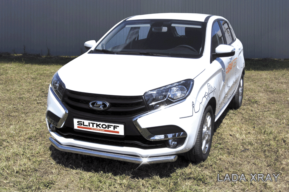 Защита переднего бампера d57 Lada Xray (2015-2022)